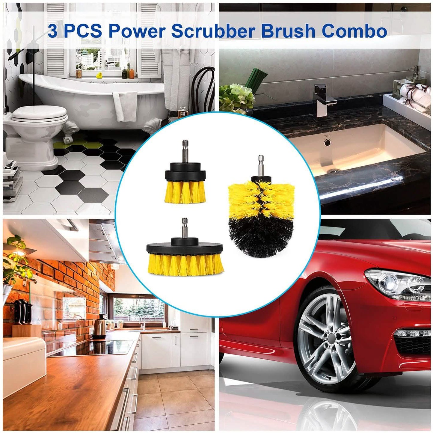 3-Piece Set: Drill Brush Power Scrubber DailySale