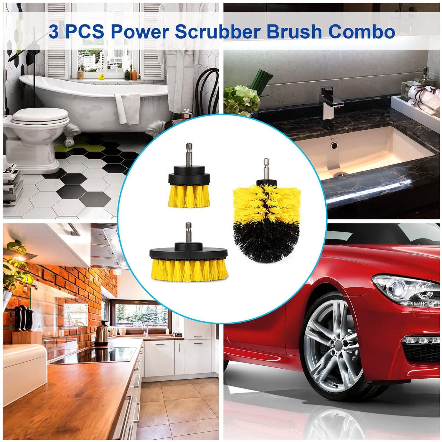 3-Piece Set: Drill Brush Power Scrubber DailySale