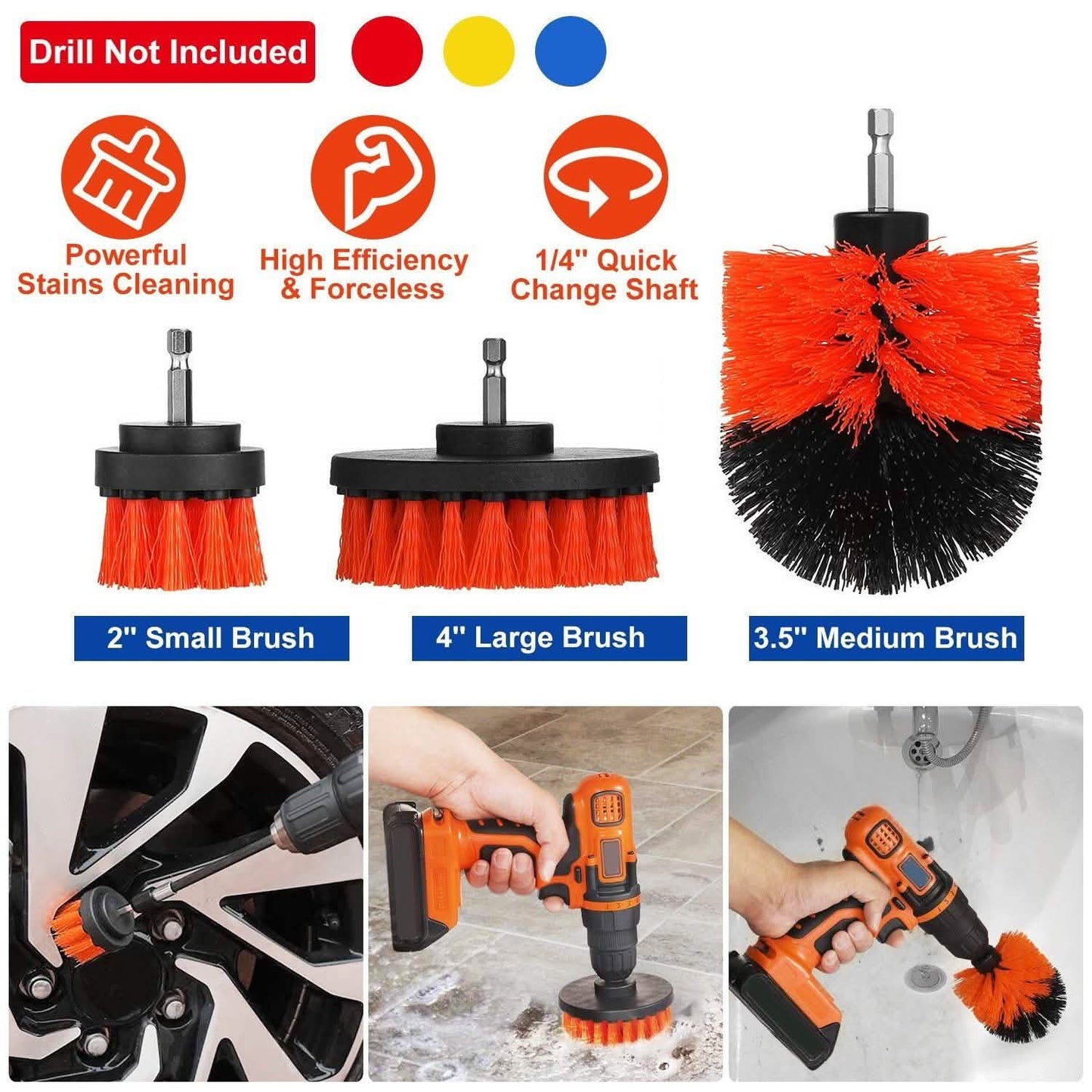3-Piece Set: Drill Brush Power Scrubber DailySale