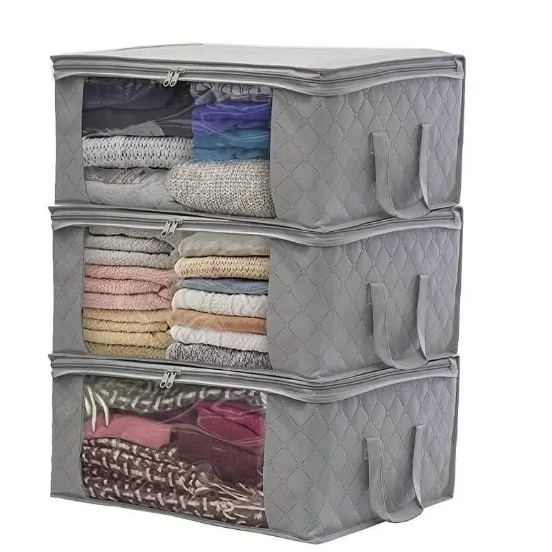 3-Piece Set: Foldable Storage Bags - Large Capacity Clothes Storage Containers DailySale