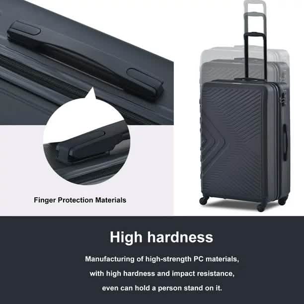 3-Piece Set: Hardshell Lightweight Suitcase with TSA Lock Spinner Wheels DailySale