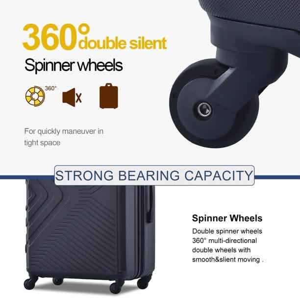 3-Piece Set: Hardshell Lightweight Suitcase with TSA Lock Spinner Wheels DailySale