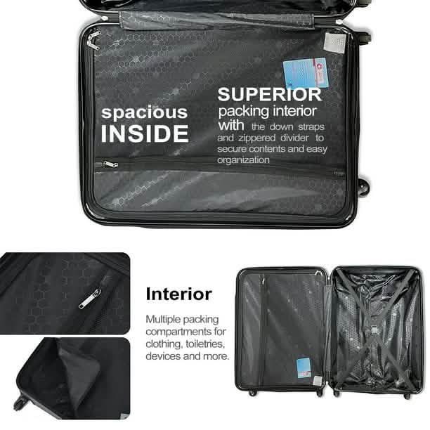 3-Piece Set: Hardshell Lightweight Suitcase with TSA Lock Spinner Wheels DailySale