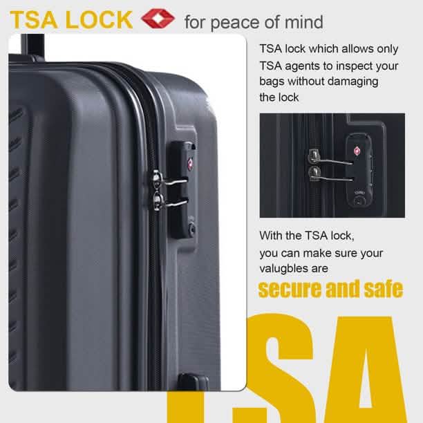 3-Piece Set: Hardshell Lightweight Suitcase with TSA Lock Spinner Wheels DailySale