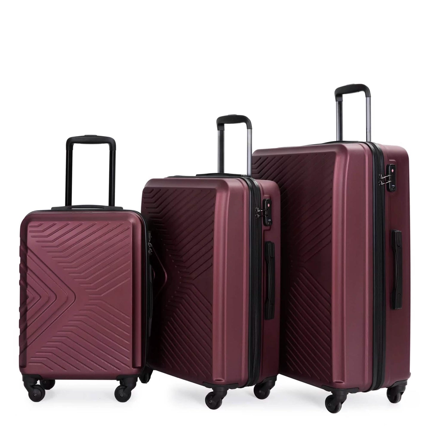 3-Piece Set: Hardshell Lightweight Suitcase with TSA Lock Spinner Wheels DailySale