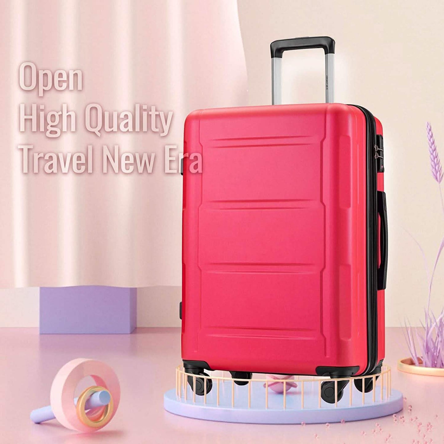 3-Piece Set: Lightweight Hard Luggage with Swivel Wheels and TSA Lock DailySale