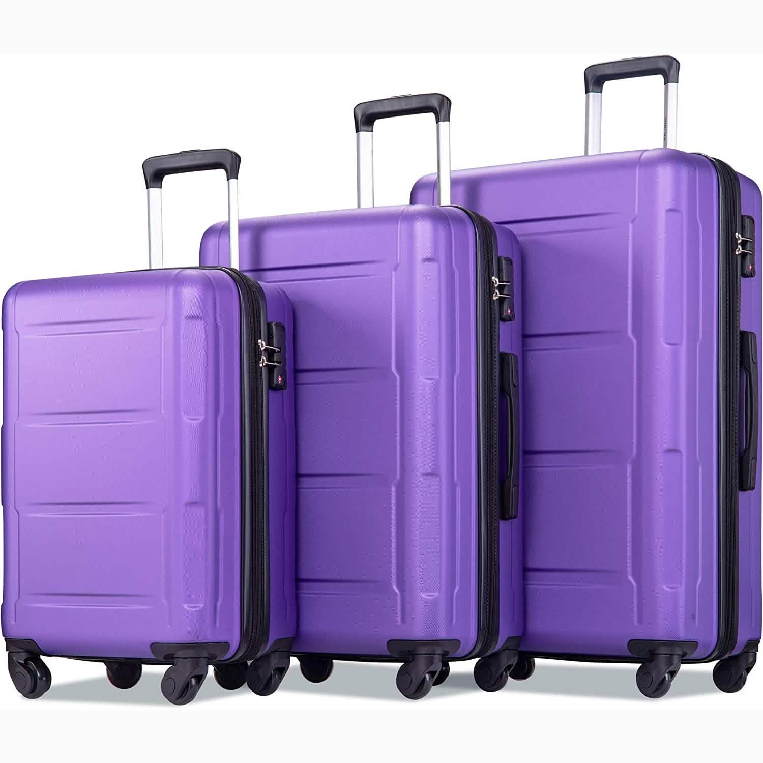 3-Piece Set: Lightweight Hard Luggage with Swivel Wheels and TSA Lock DailySale