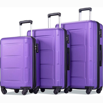 3-Piece Set: Lightweight Hard Luggage with Swivel Wheels and TSA Lock DailySale