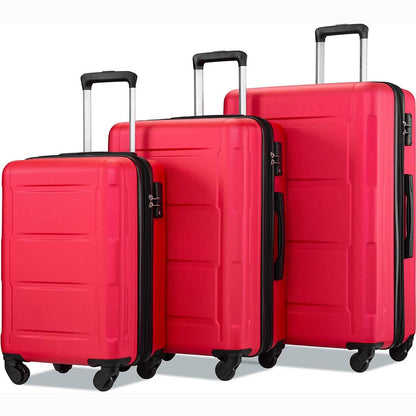 3-Piece Set: Lightweight Hard Luggage with Swivel Wheels and TSA Lock DailySale
