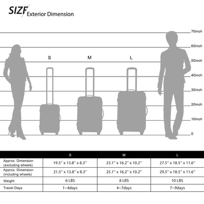 3-Piece Set: Luggage Set Hardside Spinner Suitcase With TSA Lock DailySale