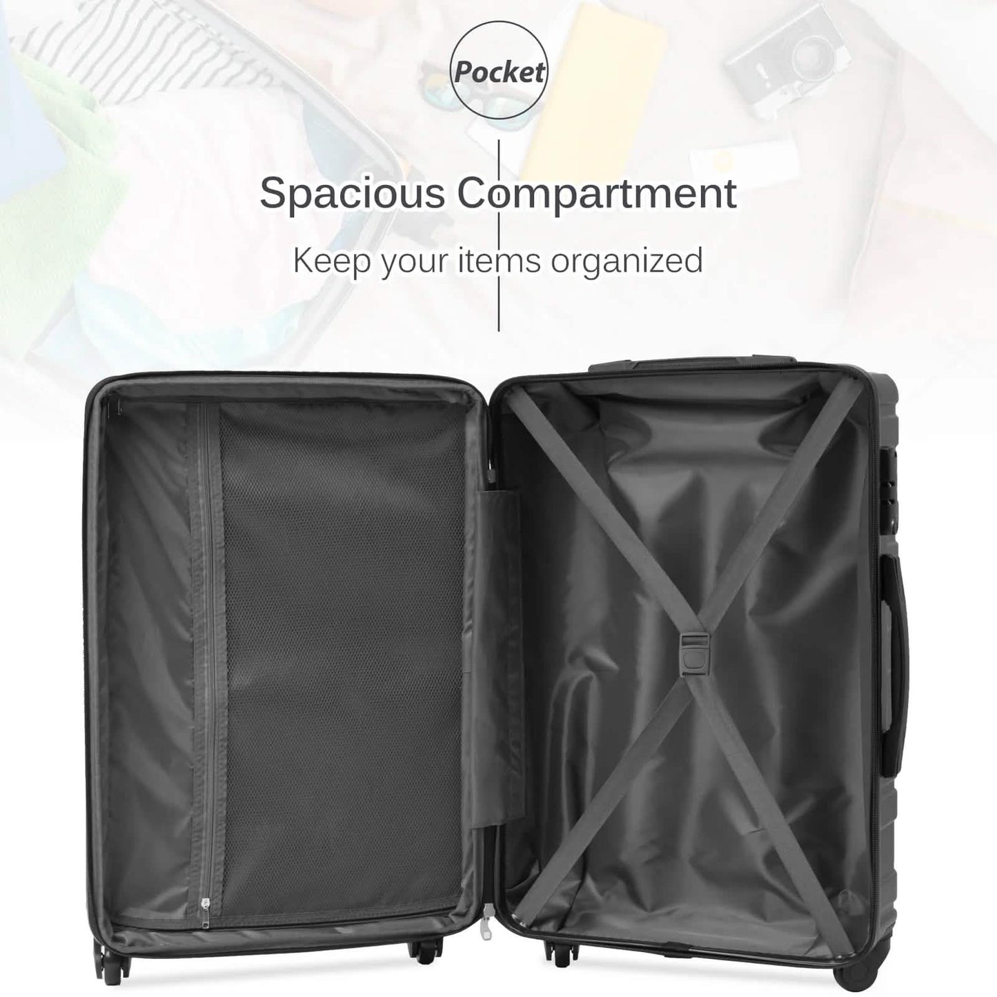 3-Piece Set: Luggage Set Hardside Spinner Suitcase With TSA Lock DailySale