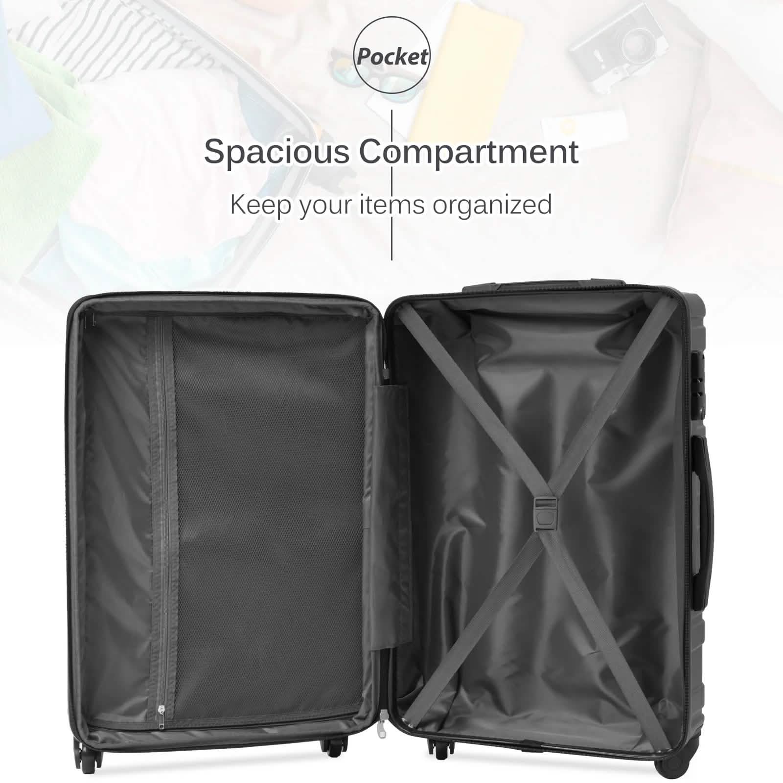 3-Piece Set: Luggage Set Hardside Spinner Suitcase With TSA Lock DailySale