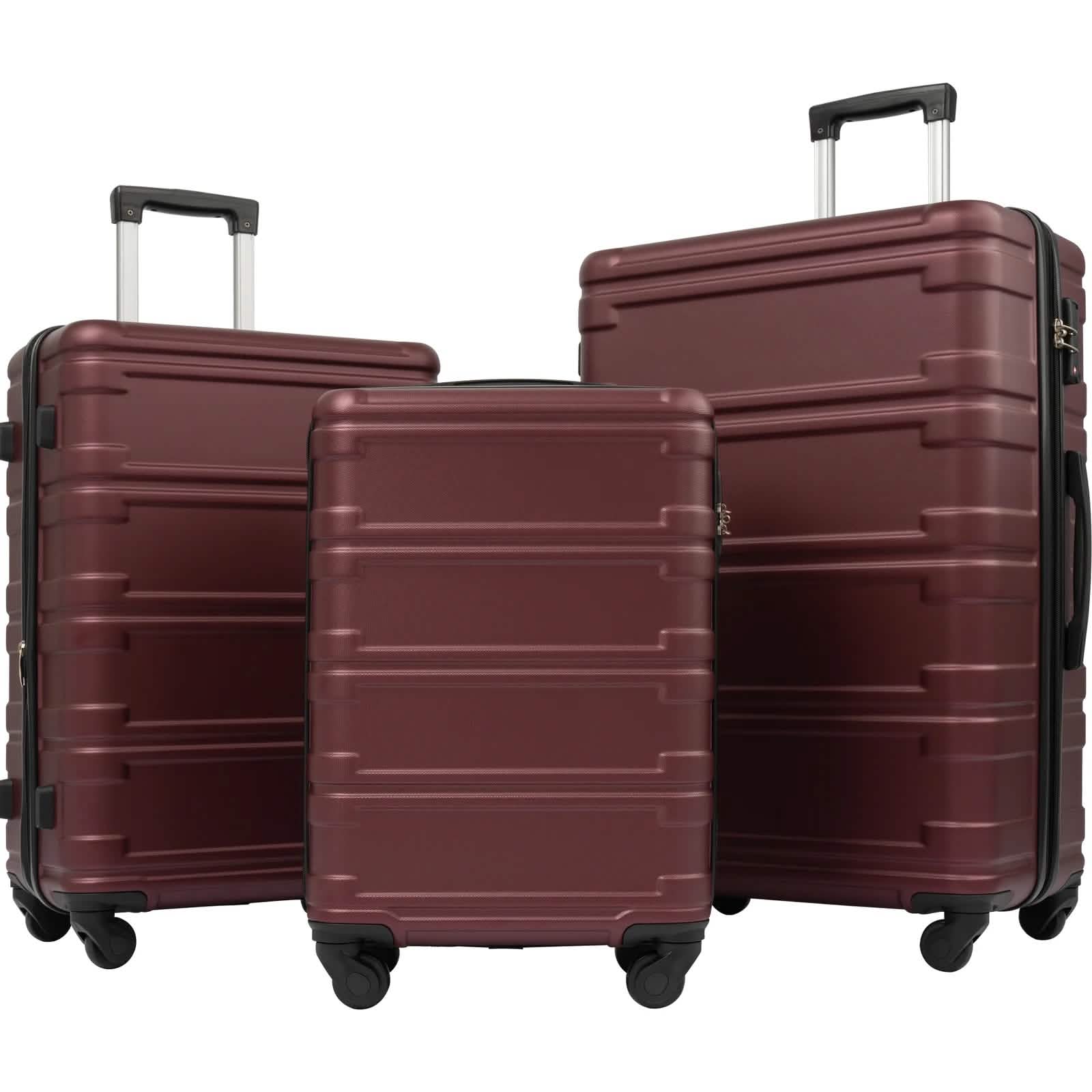 3-Piece Set: Luggage Set Hardside Spinner Suitcase With TSA Lock DailySale