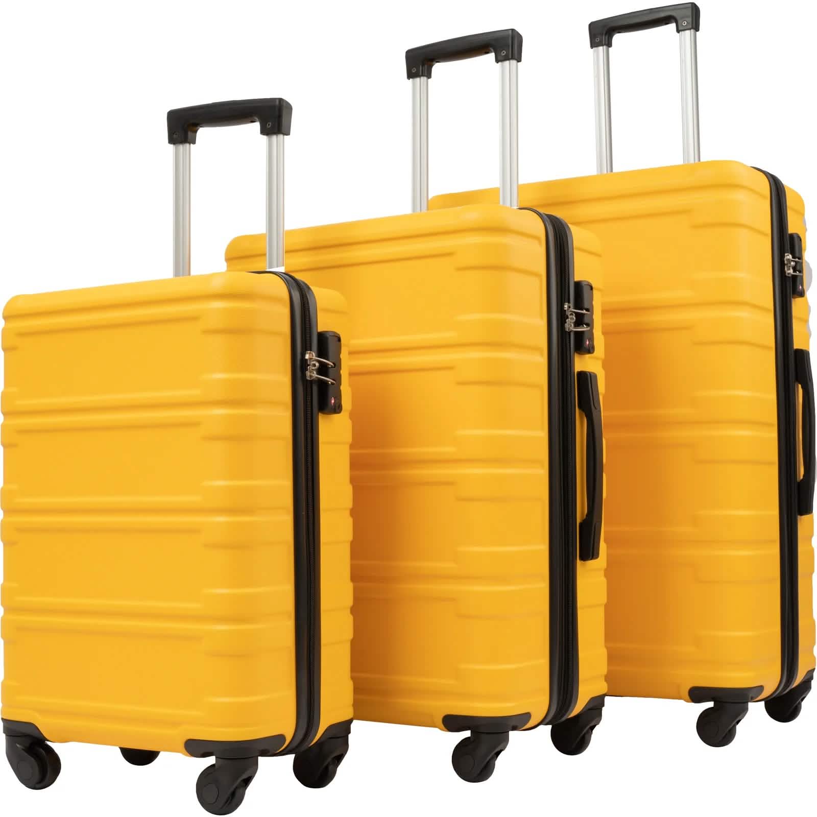 3-Piece Set: Luggage Set Hardside Spinner Suitcase With TSA Lock DailySale