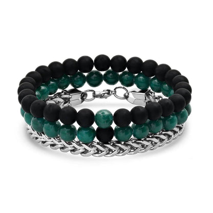 3-Piece Set: Men's Black Lava Bracelets DailySale