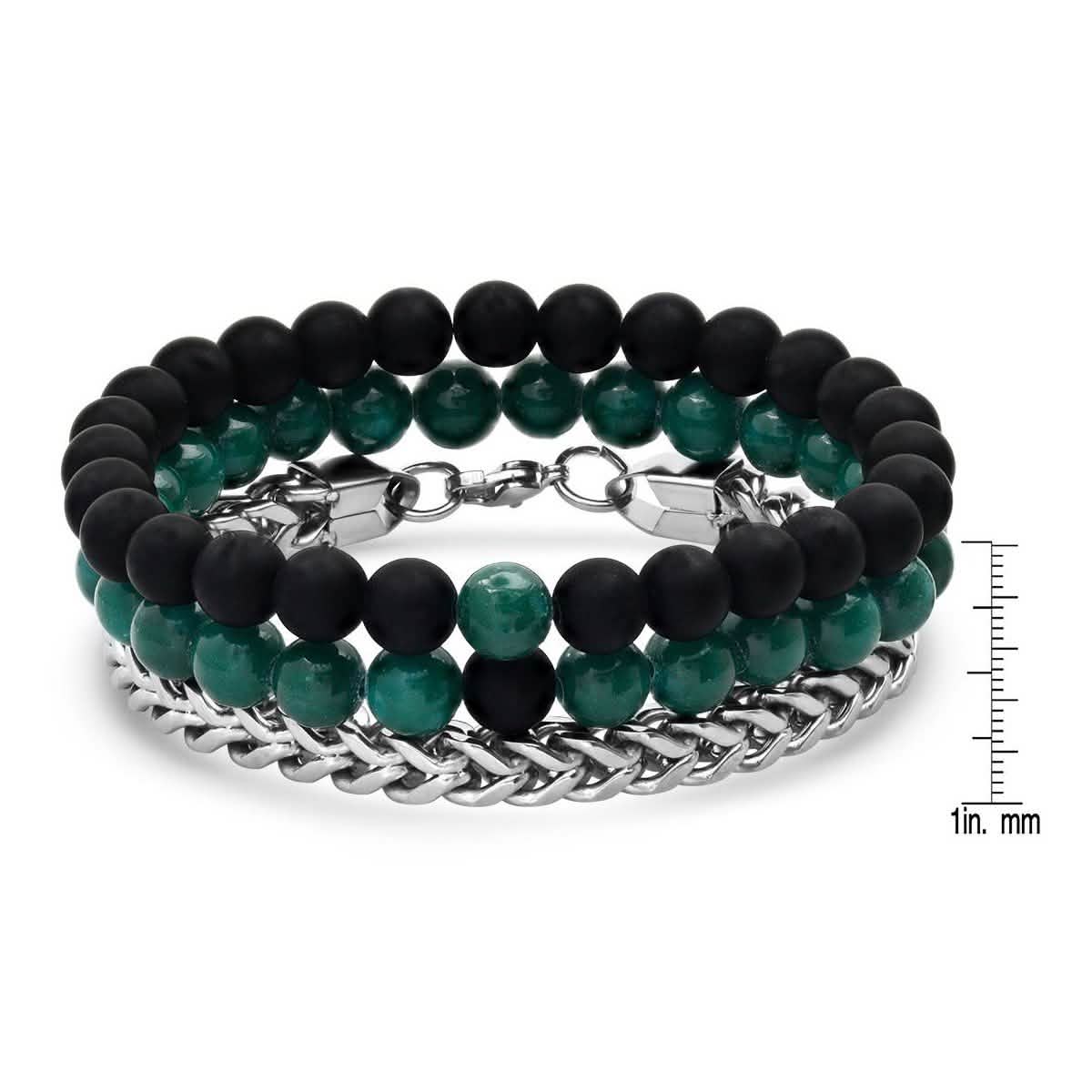 3-Piece Set: Men's Black Lava Bracelets DailySale