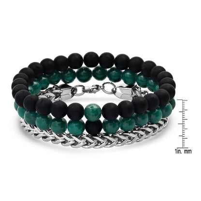 3-Piece Set: Men's Black Lava Bracelets DailySale