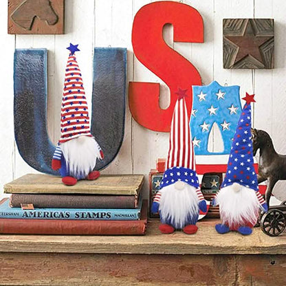 3-Piece Set: Patriotic Gnome Plush Standing Statues DailySale