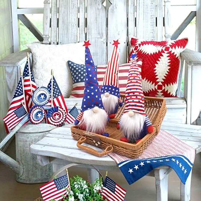 3-Piece Set: Patriotic Gnome Plush Standing Statues DailySale