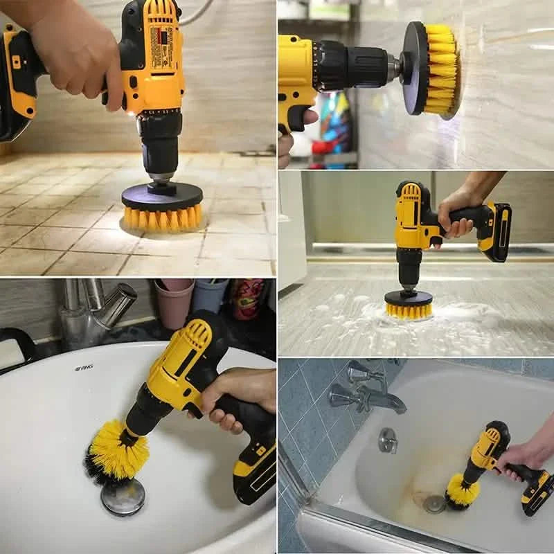 3-Piece Set: Power Scrubber Wash Cleaning Brushes Tool Kit DailySale