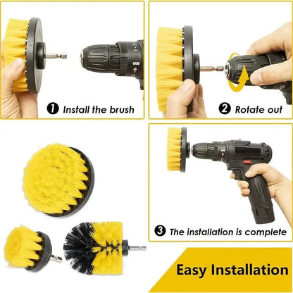 3-Piece Set: Power Scrubber Wash Cleaning Brushes Tool Kit DailySale