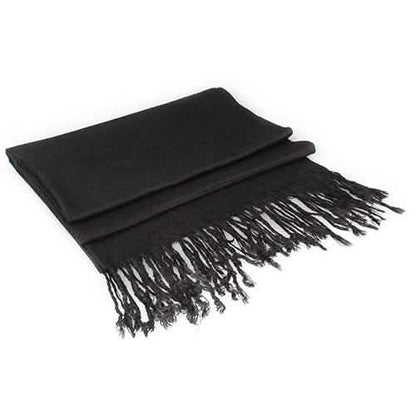 3-Piece Set: Pure Color Tassel Artificial Cashmere Shawl Soft Wrap DailySale