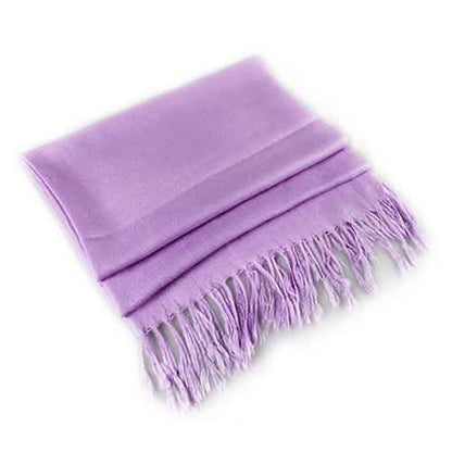 3-Piece Set: Pure Color Tassel Artificial Cashmere Shawl Soft Wrap DailySale