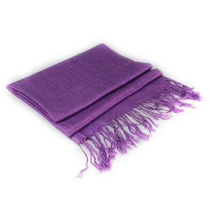 3-Piece Set: Pure Color Tassel Artificial Cashmere Shawl Soft Wrap DailySale