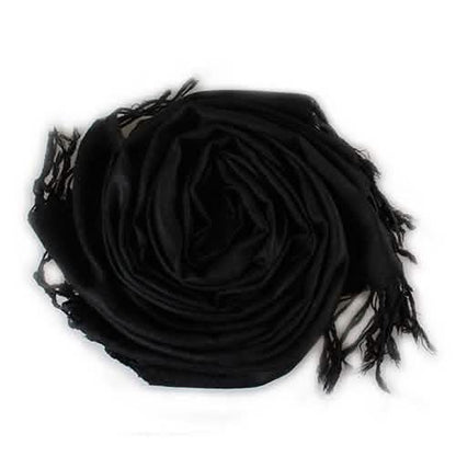 3-Piece Set: Pure Color Tassel Artificial Cashmere Shawl Soft Wrap DailySale