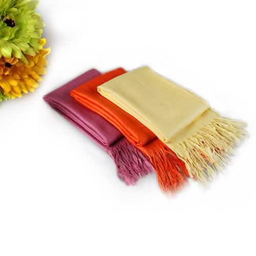 3-Piece Set: Pure Color Tassel Artificial Cashmere Shawl Soft Wrap DailySale