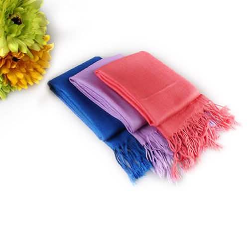 3-Piece Set: Pure Color Tassel Artificial Cashmere Shawl Soft Wrap DailySale