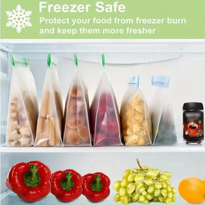 3-Piece Set: Reusable Silicone Food Storage Bag, Leak Proof And Reusable Freezer Bag - Small, Medium and Large DailySale