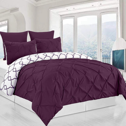 3-Piece Set: Reversible Premium Pintuck Duvet Cover and Shams DailySale