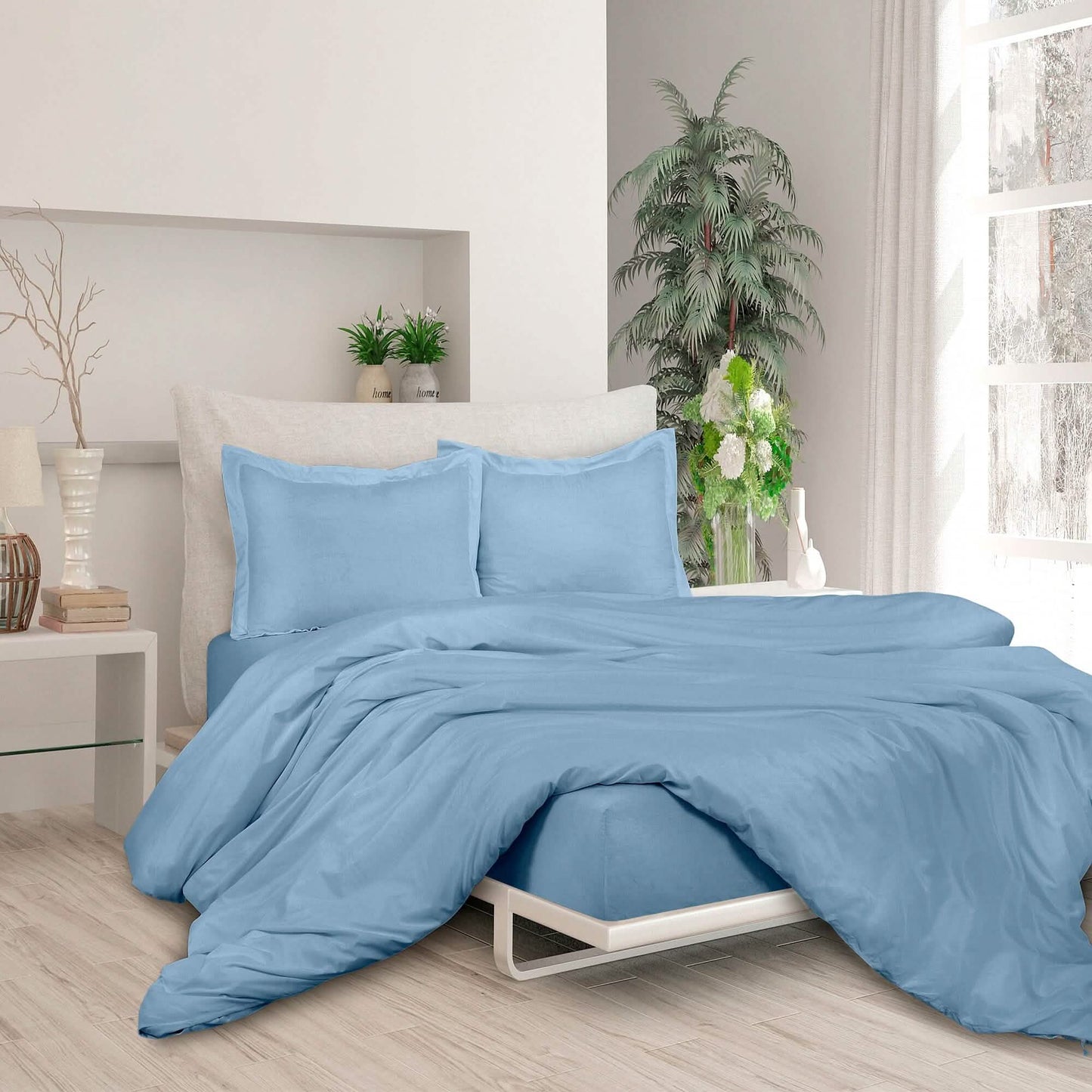3-Piece Set: Royale Double Brushed Duvet Covers Set With Button Closure & Corner Ties DailySale