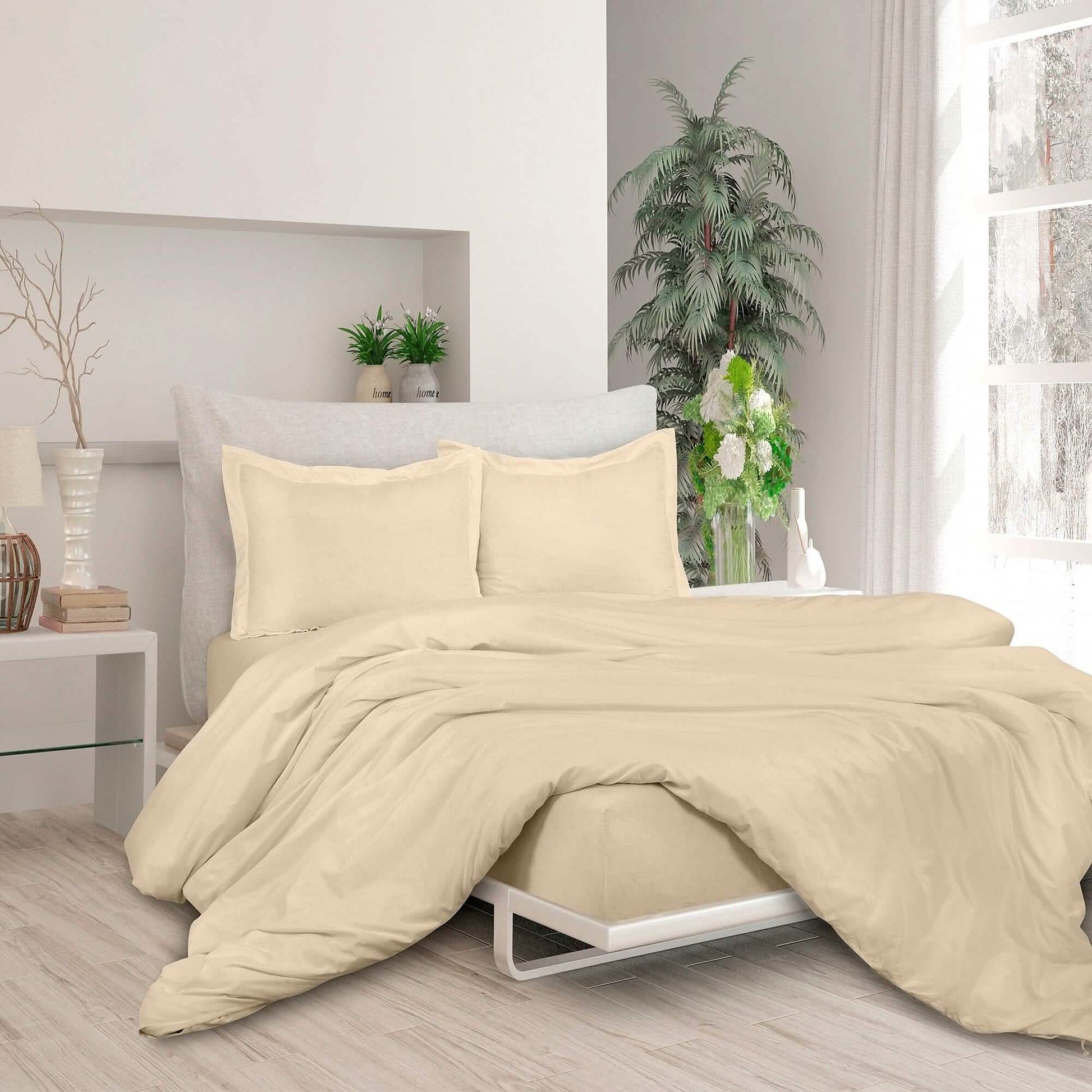 3-Piece Set: Royale Double Brushed Duvet Covers Set With Button Closure & Corner Ties DailySale