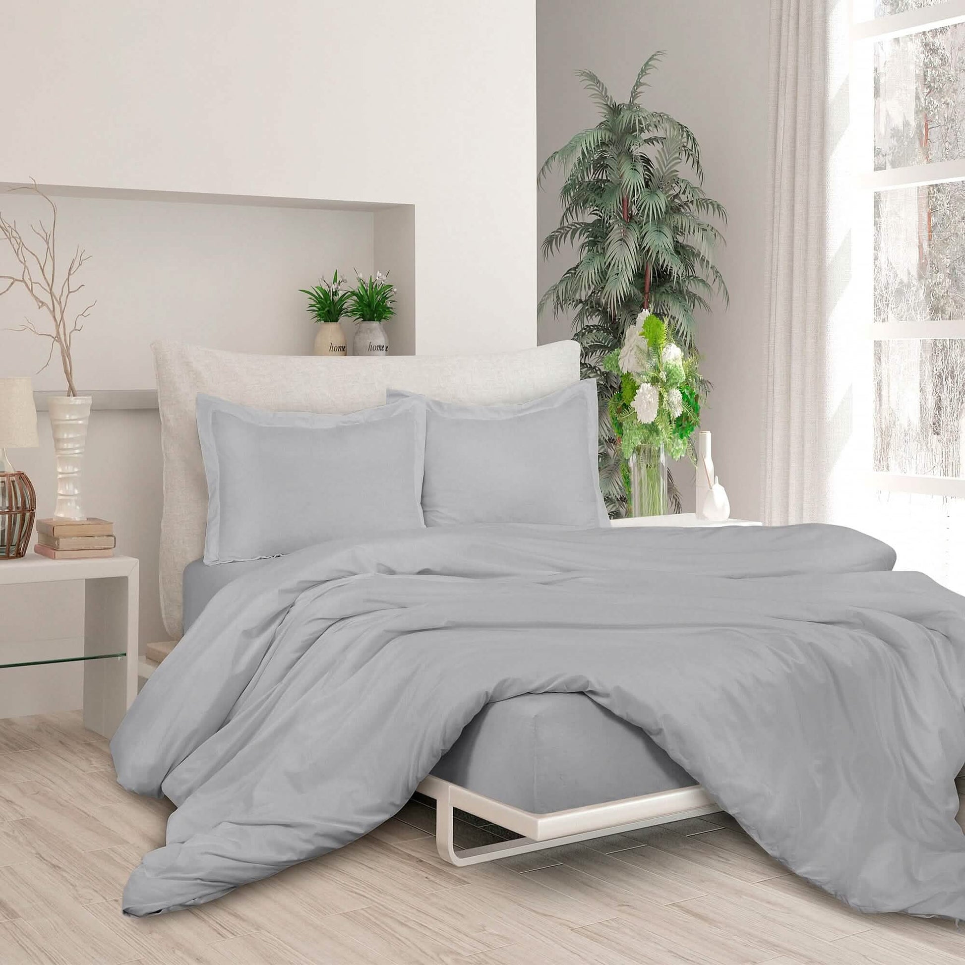 3-Piece Set: Royale Double Brushed Duvet Covers Set With Button Closure & Corner Ties DailySale