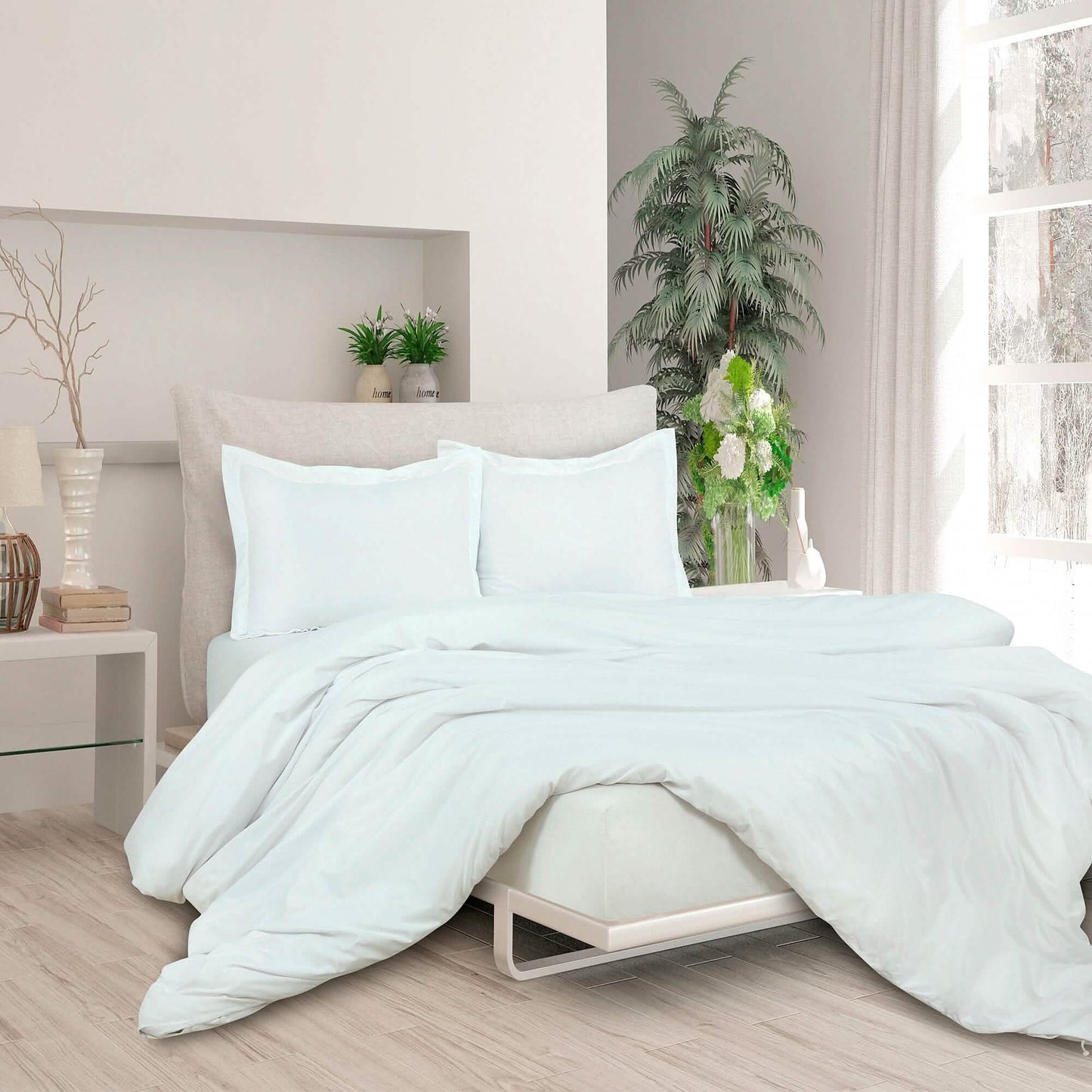 3-Piece Set: Royale Double Brushed Duvet Covers Set With Button Closure & Corner Ties DailySale