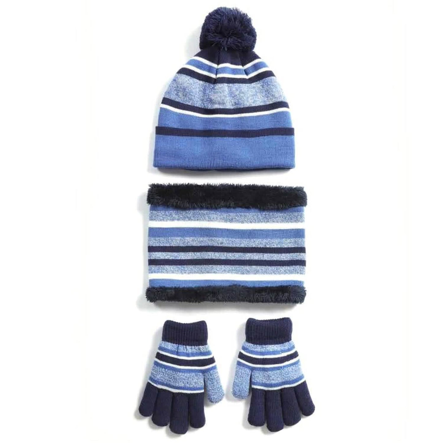 3-Piece Set: Winter Kids Knitted Warm Beanie Hat and Glove for 4-7 Years Old DailySale