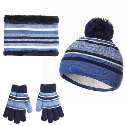 3-Piece Set: Winter Kids Knitted Warm Beanie Hat and Glove for 4-7 Years Old DailySale