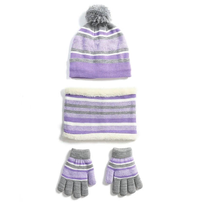 3-Piece Set: Winter Kids Knitted Warm Beanie Hat and Glove for 4-7 Years Old DailySale