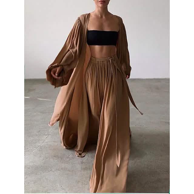 3-Piece Set: Women's Boho Solid Color Plus Size DailySale