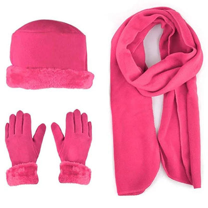 3-Piece Set: Women's Warm Fleece Winter Set Fur Trim DailySale