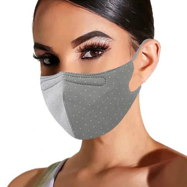 3-Piece: Solid Color Polka Dot Print Adjustable Face Mask DailySale