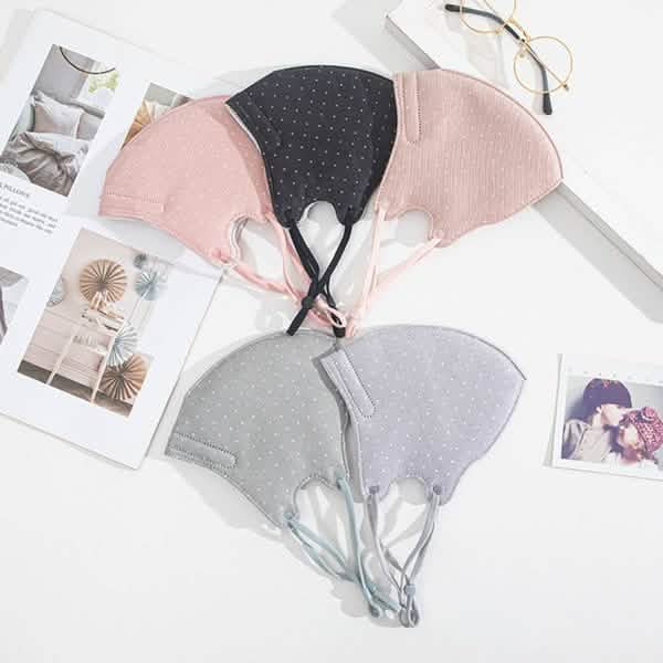 3-Piece: Solid Color Polka Dot Print Adjustable Face Mask DailySale