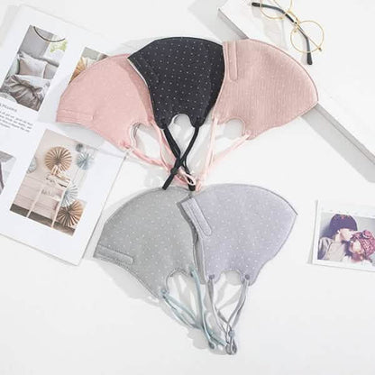 3-Piece: Solid Color Polka Dot Print Adjustable Face Mask DailySale