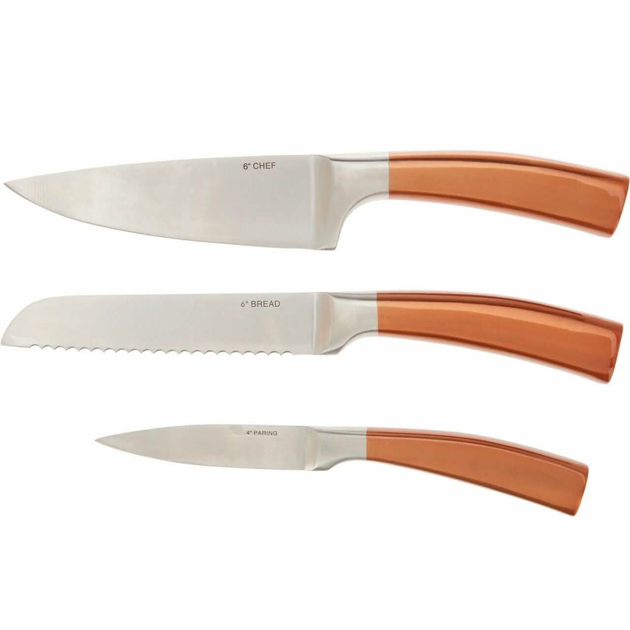 3-Piece: Valerie Bertinelli SS Metallic Knife Set DailySale