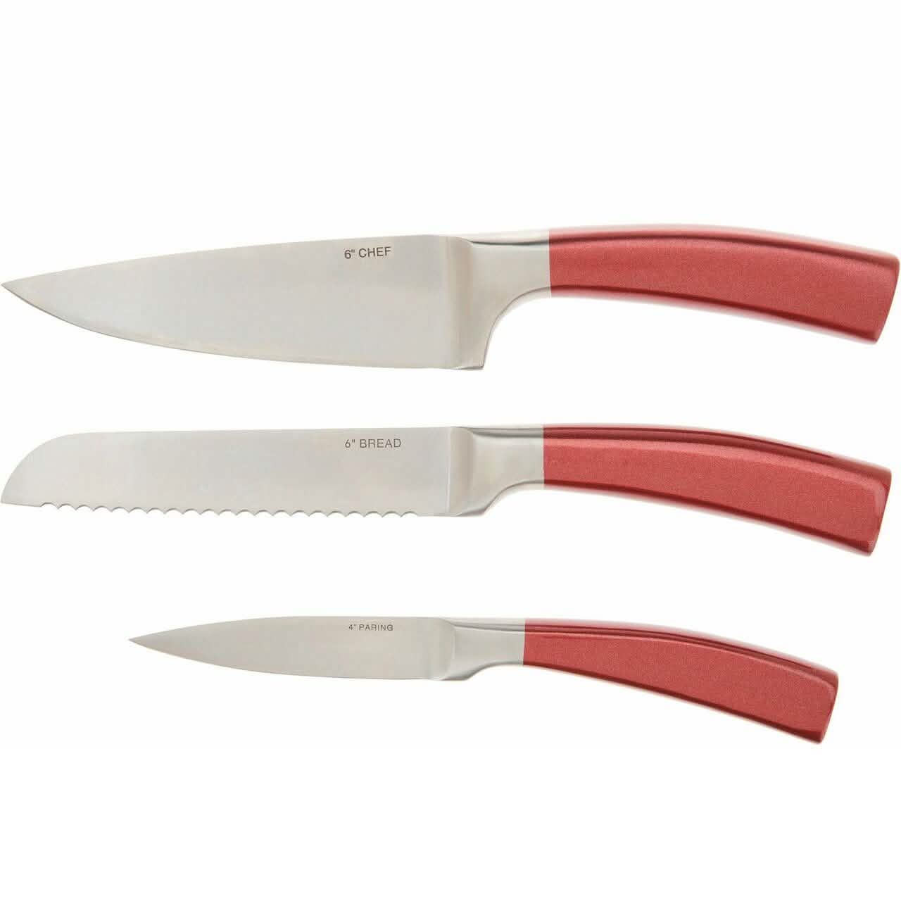 3-Piece: Valerie Bertinelli SS Metallic Knife Set DailySale