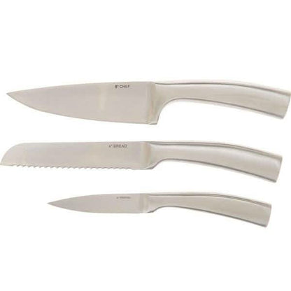 3-Piece: Valerie Bertinelli SS Metallic Knife Set DailySale
