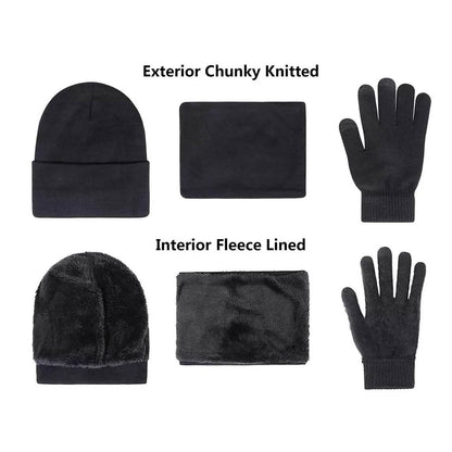 3-Piece: Winter Beanie Hat Scarf Gloves for Men DailySale