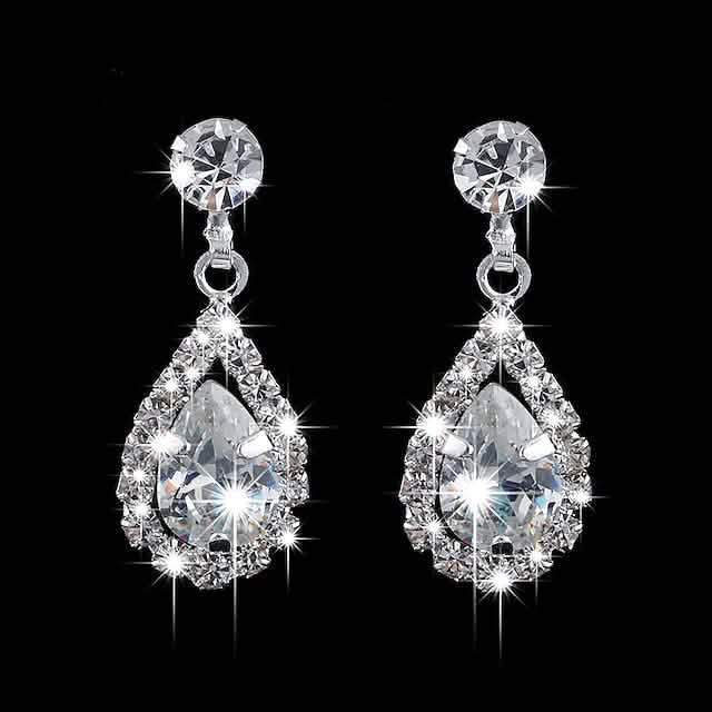 3-Piece: Women's Diamond Cubic Zirconia Necklace Earrings Set DailySale